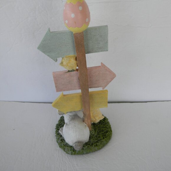 NEW 12.5" Easter Sign with Bunny and Chick by VALERIE PARR HILL - Picture 3 of 3